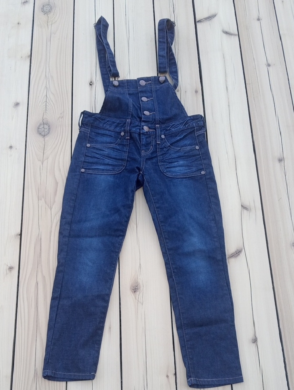 Guess Women's Indigo Denim Overalls with Button Bib